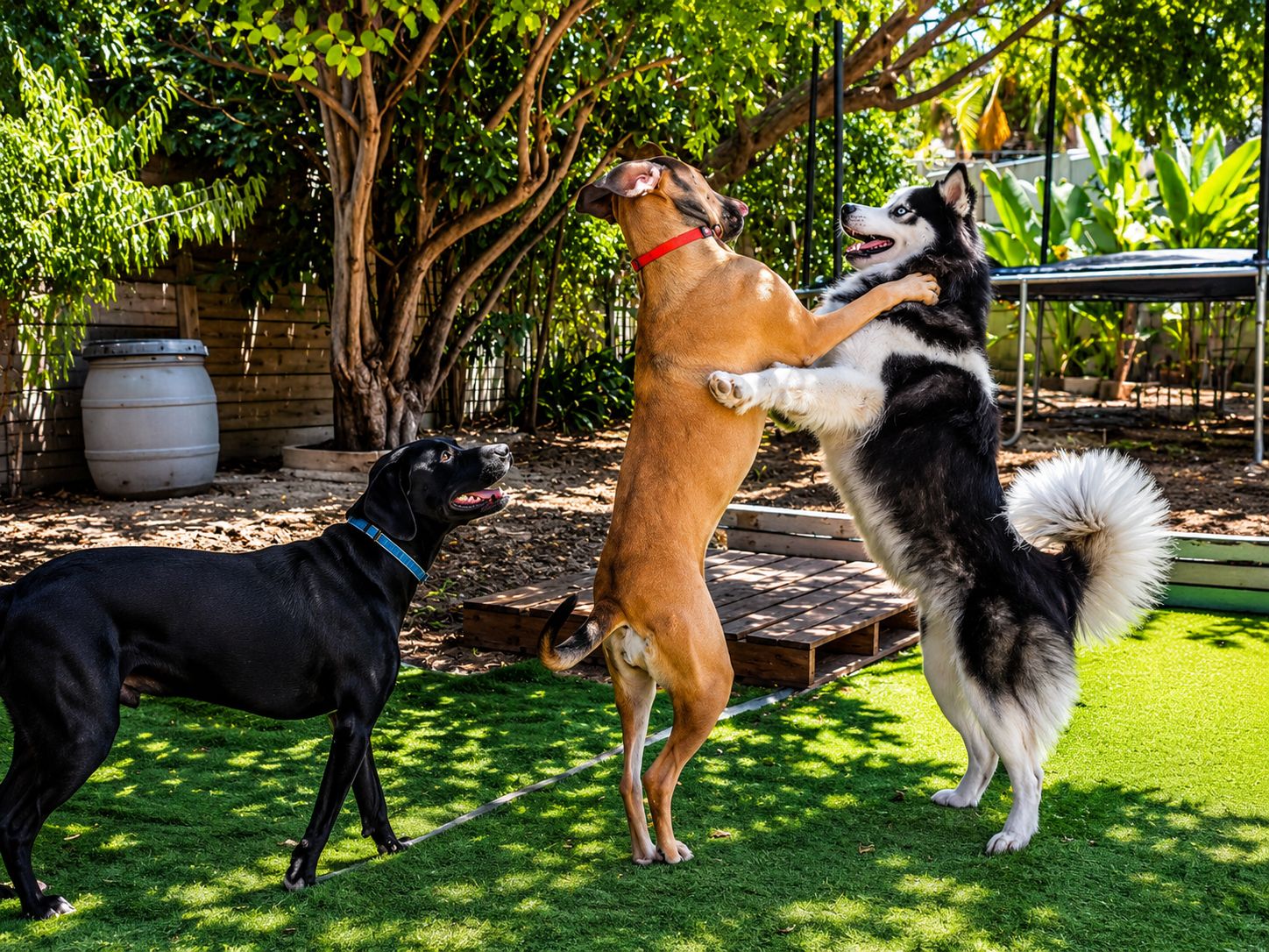 Dogs playing at Camp Canine